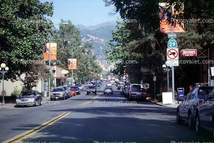Guerneville, Downtown, Highway 116, cars, automobiles, vehicles