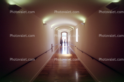 Hall, hallway, vanishing point, door