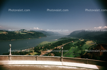 Lookout, viewpoint, Columbia River Highway, Interstate Highway I-84, hills