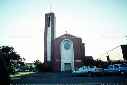 Church, Tower, Salem, cars, automobiles, vehicles