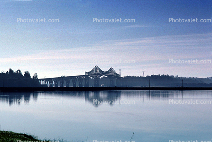 Conde Balcom McCullough Memorial Bridge, US Highway 101, North Bend, Coos County, Oregon, Truss Bridge