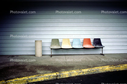 Chairs, Colorful, Sidewalk, Curb, North Bend