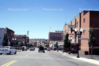 downtown Klamath, cars, automobiles, vehicles