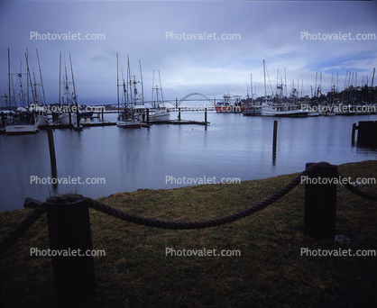 Docks, Harbor, Bridge, Newport, Yaquina Bay
