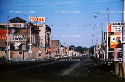 Main Street, shops, buildings, Downtown Vale, June 1964, 1960s