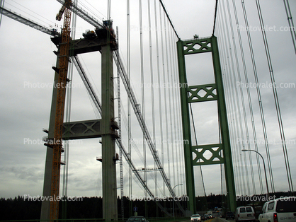 Tacoma Narrows Bridge, Suspension Bridge, construction of the new bridge