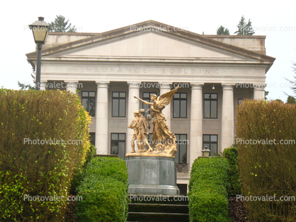 Gold Angel Statues, Insurance Building, Olympia