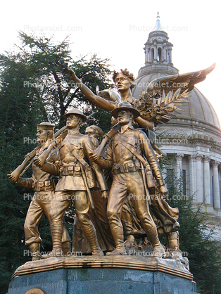 Soldiers and an Angel Statue, landmark, Olympia