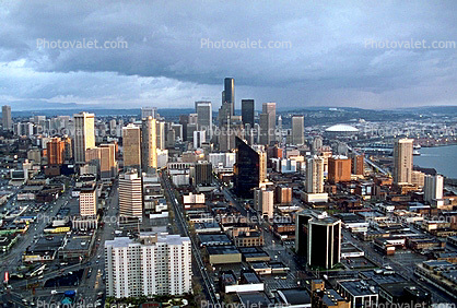 Seattle, Downtown Seattle, skyscraper, buildings, November 1985