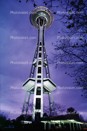 Space Needle, Seattle, Downtown Seattle, skyscraper, buildings, November 1985