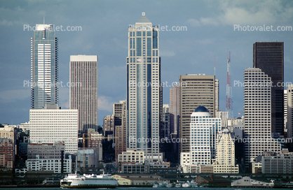 1201 Third Avenue Tower, Cityscape, Skyline, Building, Skyscraper, Downtown, highrise office, piers, ferryboat, ferry, waterfront