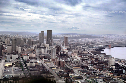 Cityscape, Skyline, Building, Skyscraper, Downtown, Seattle, August 1978, 1970s