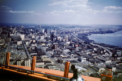 Seattle Harbor, Coastline, Shoreline, Downtown, May 1962, 1960s
