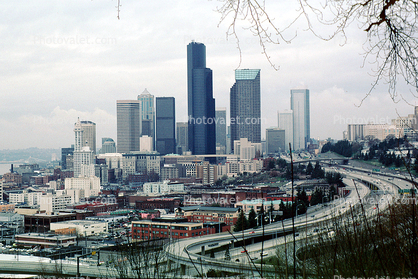 Interstate Highway I-5, Cityscape, Skyline, Building, Skyscraper, Downtown
