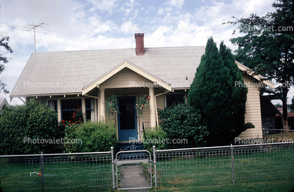 Home, House, Fence, Lawn, Single Family Dwelling Unit, July 1971, 1970s