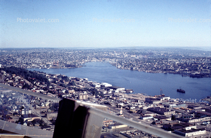 Seattle Harbor, shore, August 1969, 1960s