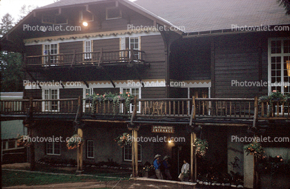 Lake McDonald Hotel, building, lodge, July 1960, 1960s