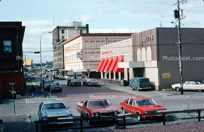 Buildings, Stores, Cars, vehicles, automobiles, Ken Schonefeld Furniture, Olympia, 1982, 1980s