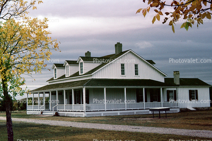 Captains Quarters, Pristine building, Home, House, balcony, Fort Laramie National Monument