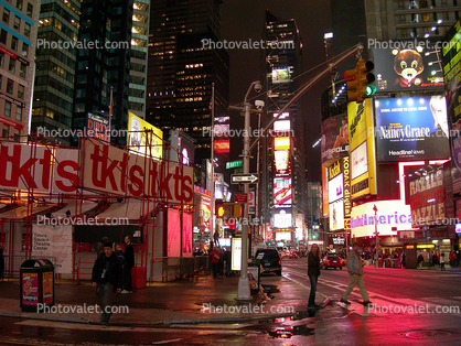 Times Square, Manhattan, Rain, Rainy