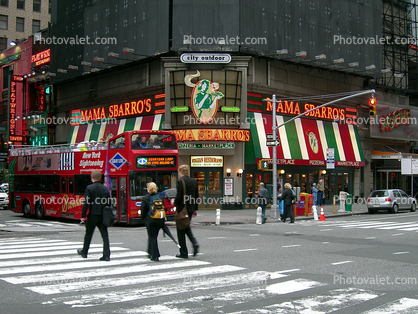 Mama Sbarro's, crosswalk, buildings, midtwon Manhattan