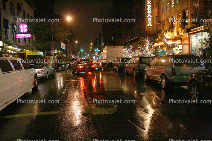 Little Italy, Manhattan, Rain, Wet, rainy, storm, Cars, automobile, vehicles