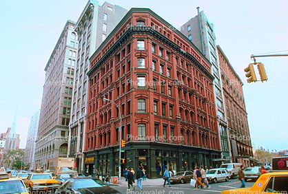 building, taxi cab, Greenwich Village, Manhattan, Downtown