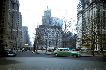 Taxi Cabs, Cars, buildings, street, 1940s