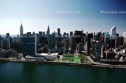 United Nations Headquarters, buildings, midtown Manhattan, East River, East-River
