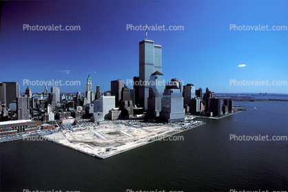 Docks, Piers, buildings, downtown Manhattan, skyscrapers, cityscape