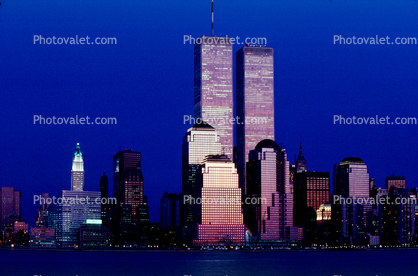 World Trade Center, Two World Financial Center, New York City, Manhattan, Twilight, Dusk, Dawn