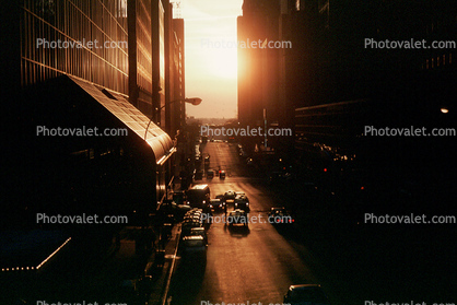 The Grand Hyatt, awning, buildings, early morning Street Scene, Manhattan