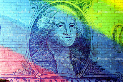 Rainbow Colors, George Washington, Dollar Bill, Money, Manhattan, 26 November 1989
