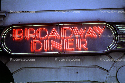 art-deco, Broadway Diner, Neon Sign, Midtown, Manhattan, 27 November 1989