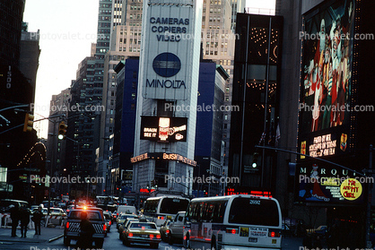 cars, bus, buildings, Crosswalk, 27 November 1989