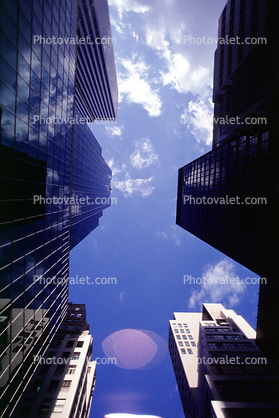 looking-up, buildings, Midtown Manhattan, 29 November 1989