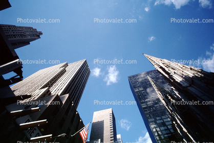 looking-up, buildings, Midtown Manhattan, 30 November 1989