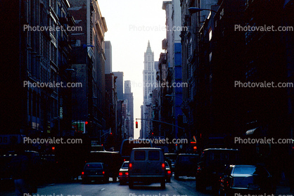 cars, street, Buildings, Canyons of Manhattan, 30 November 1989