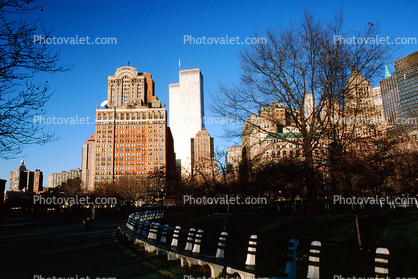 Benches, Battery Park, World Trade Center, autumn, 1 December 1989