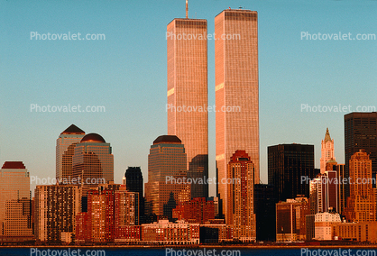 World Trade Center, Sunset, Sunclipse, Cityscape, Skyline, 1 December 1989