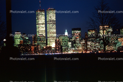 Cityscape, Skyline, buildings, Skyscraper, Downtown, Outdoors, Outside, Exterior, Night, Nightime, Nighttime, 1 December 1989