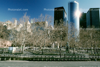 Autumn, Battery Park, Skyline, cityscape, buildings, highrise, Outdoors, Outside, Exterior, Manhattan, 4 December 1989