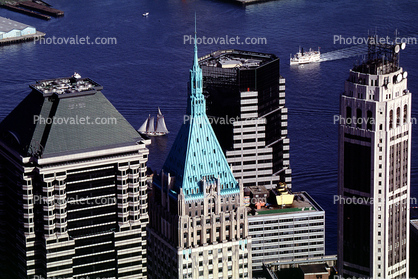 East River, skyscraper, pyramid roof, buildings, East-River