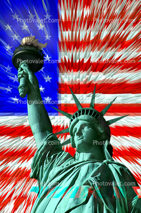 Statue Of Liberty with Spikey Stars and Stripes