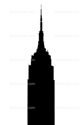 Empire State Building silhouette, New York City, logo, shape