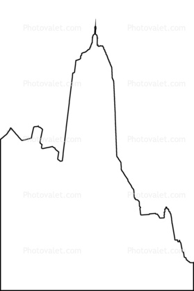 Empire State Building, New York City, outline, line drawing, shape