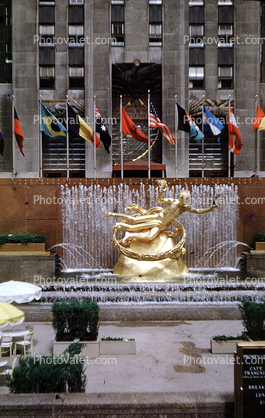 Water Fountain, aquatics, Rockefeller Plaza, 1959, 1950s