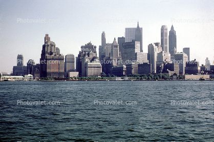 Cityscape, Skyline, Building, Skyscraper, Downtown, Metropolitan, Metro, Outdoors, Outside, Exterior, Manhattan, 1960, 1960s
