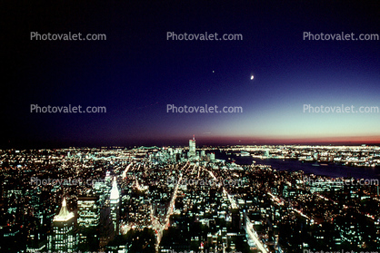 Skyscrapers, Buildings, skyline, cityscape, evening, nighttime, night, Manhattan, Twilight, Dusk, Dawn