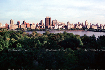 Central Park, Lake, Cityscape, Skyline, Skyscrapers, summer, summertime, Manhattan